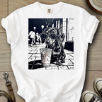 Dog Drinking Iced Coffee - Doxie T-Shirt