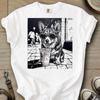 Dog Drinking Iced Coffee - Corgi T-Shirt