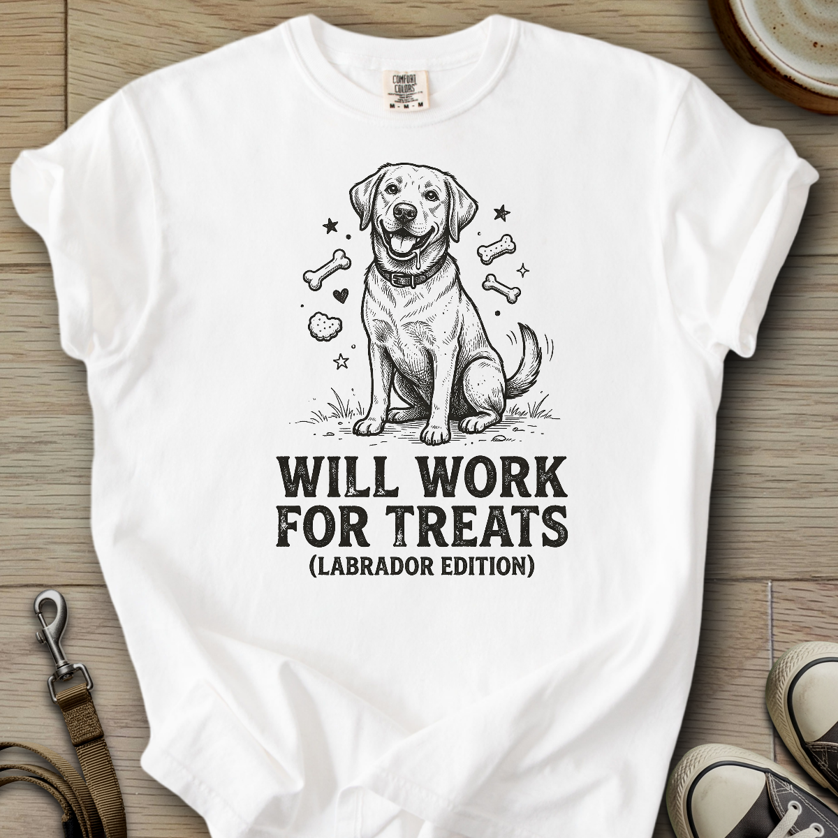 Will Work for Treats - Labrador T-Shirt