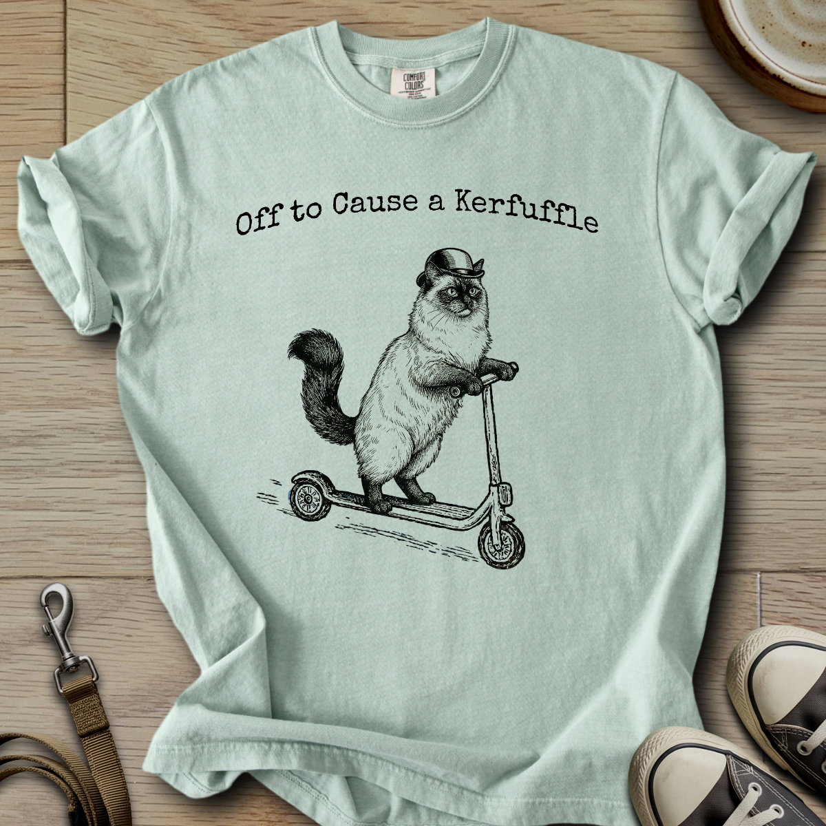 Off to Cause a Kerfuffle - Cat T-Shirt