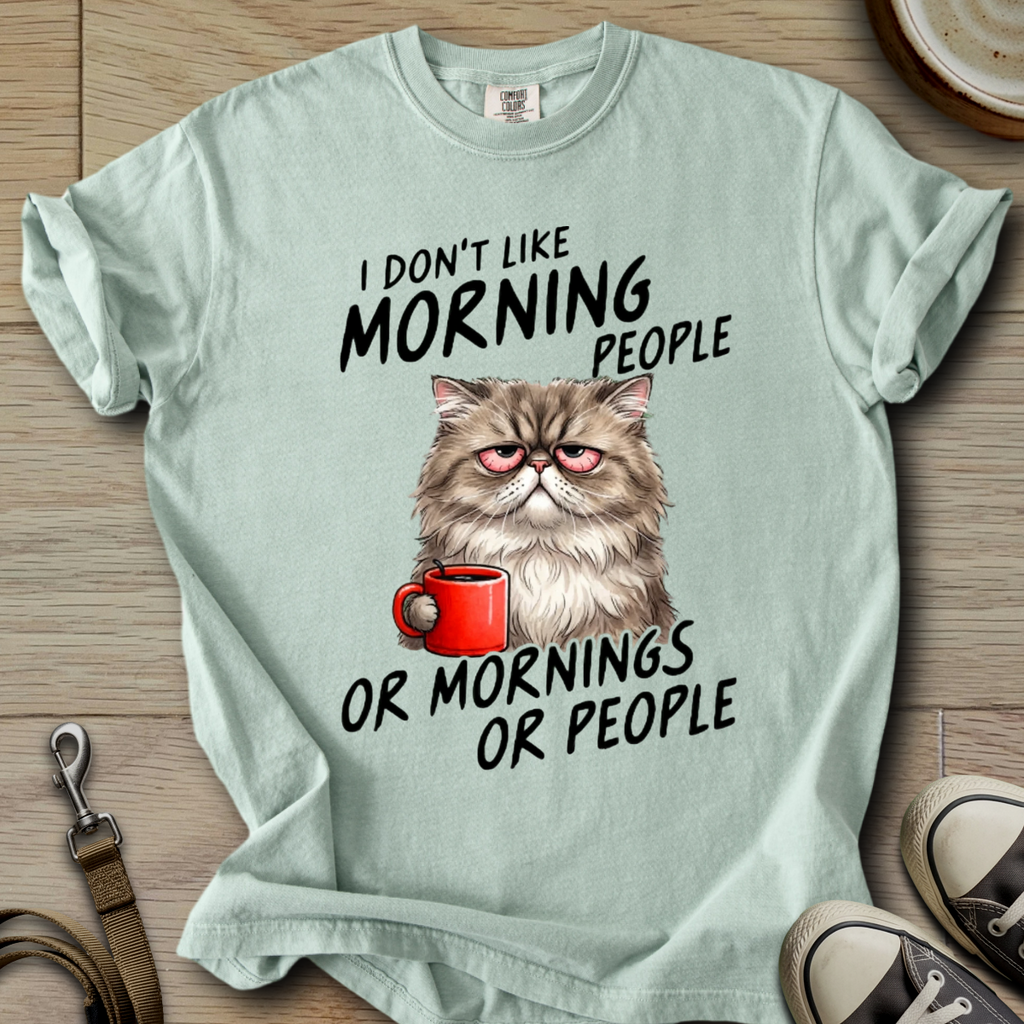 I dont Like Morning - Cat T-Shirt