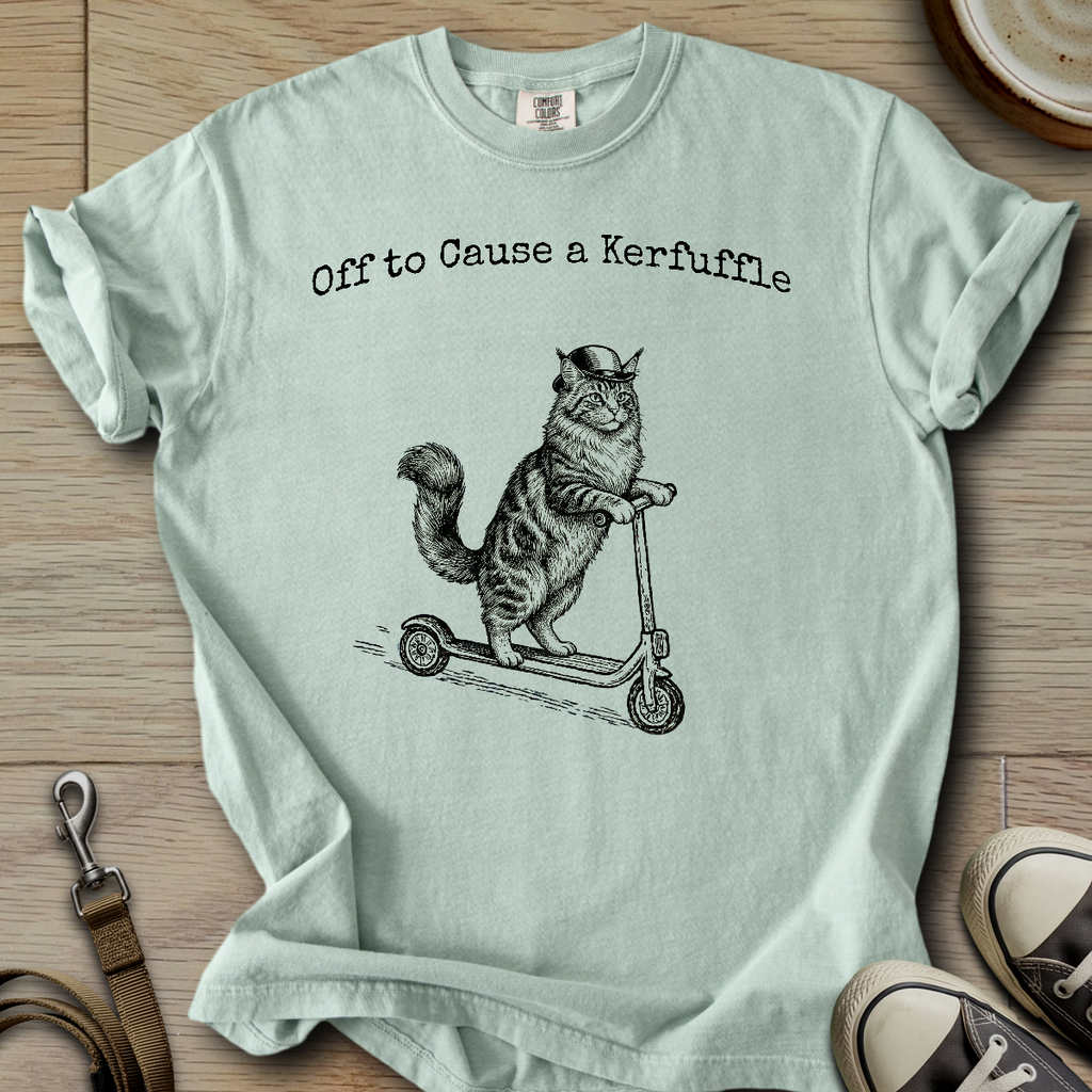 Off to Cause a Kerfuffle - Cat T-Shirt