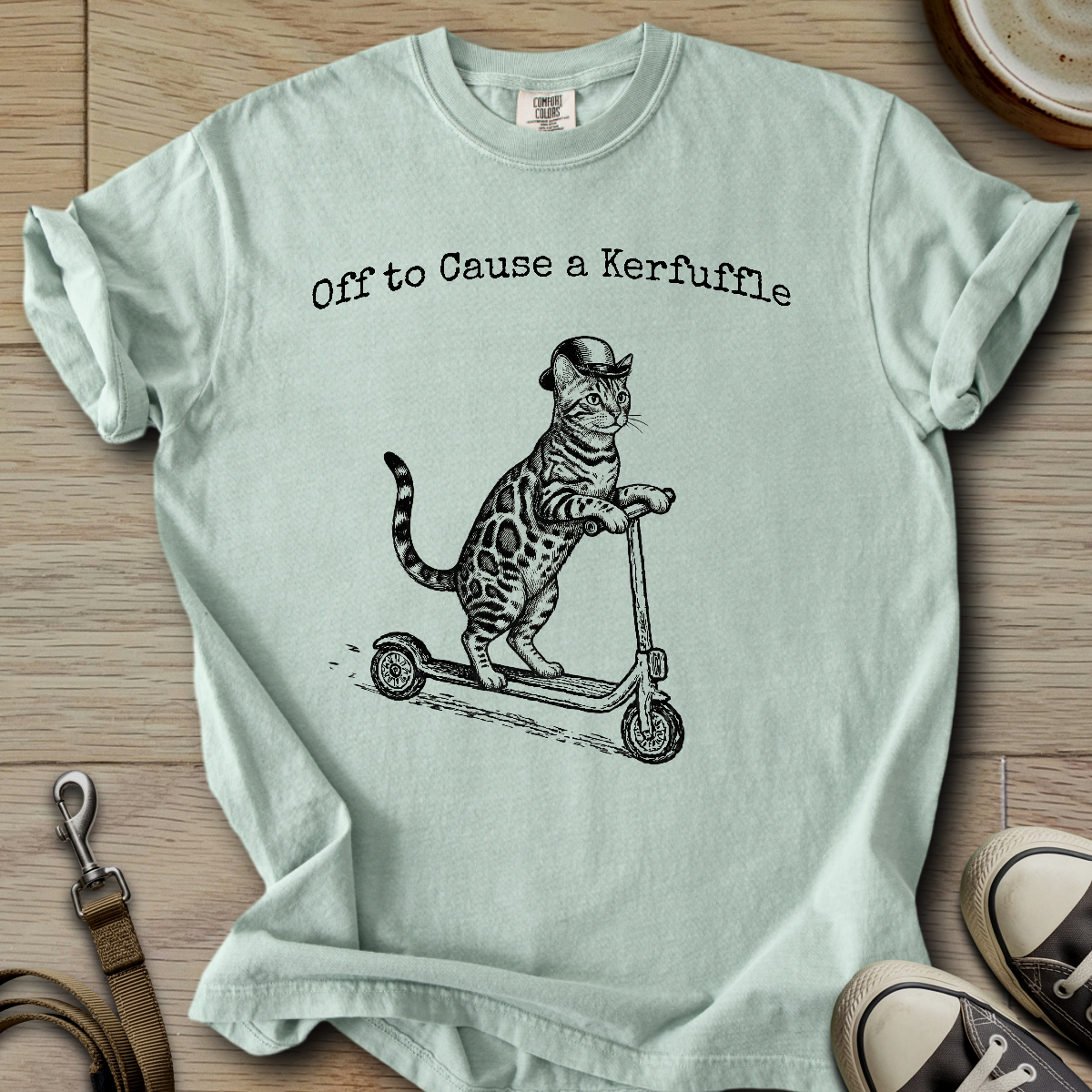 Off to Cause a Kerfuffle - Cat T-Shirt