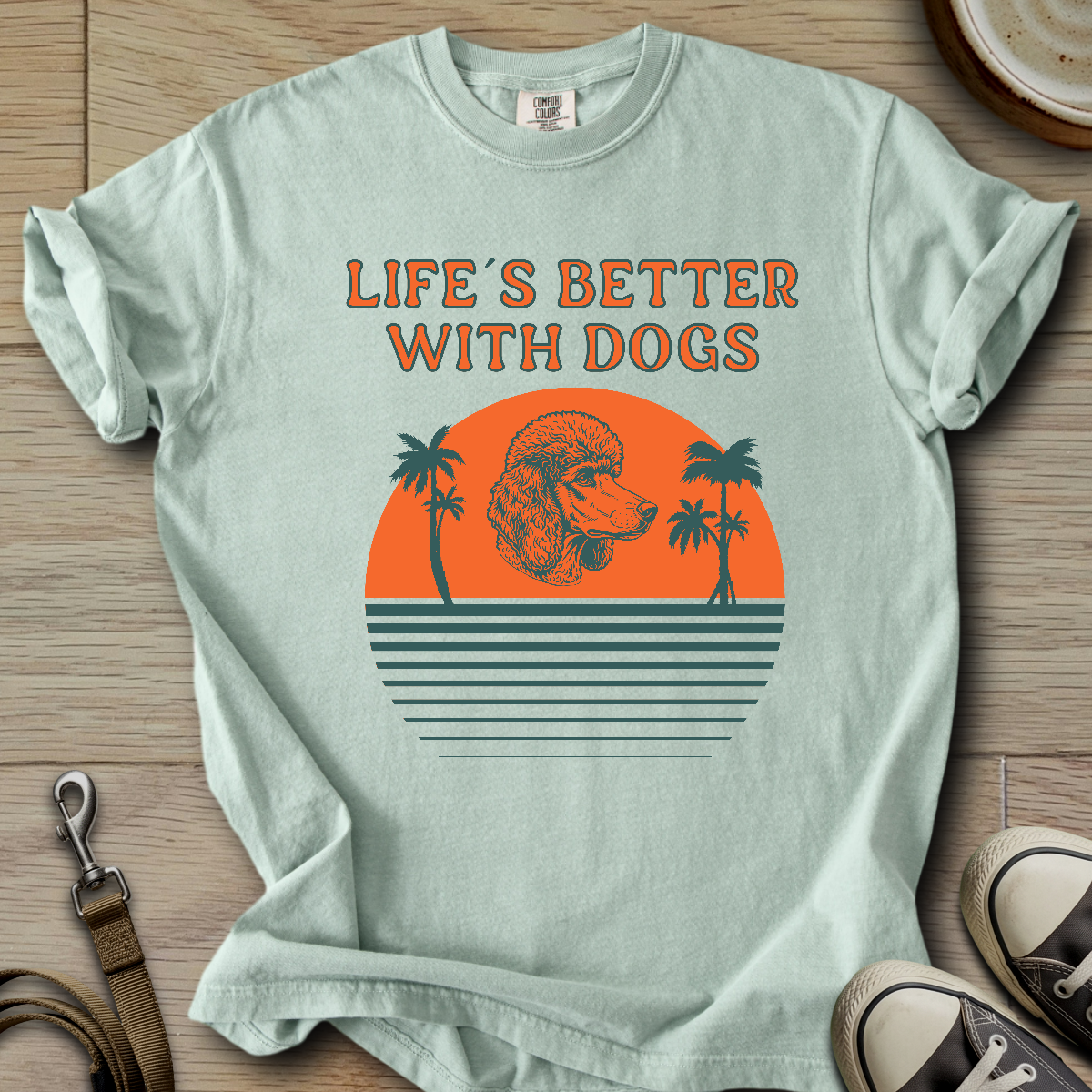 Life is Better W/Dogs - Poodle T-Shirt