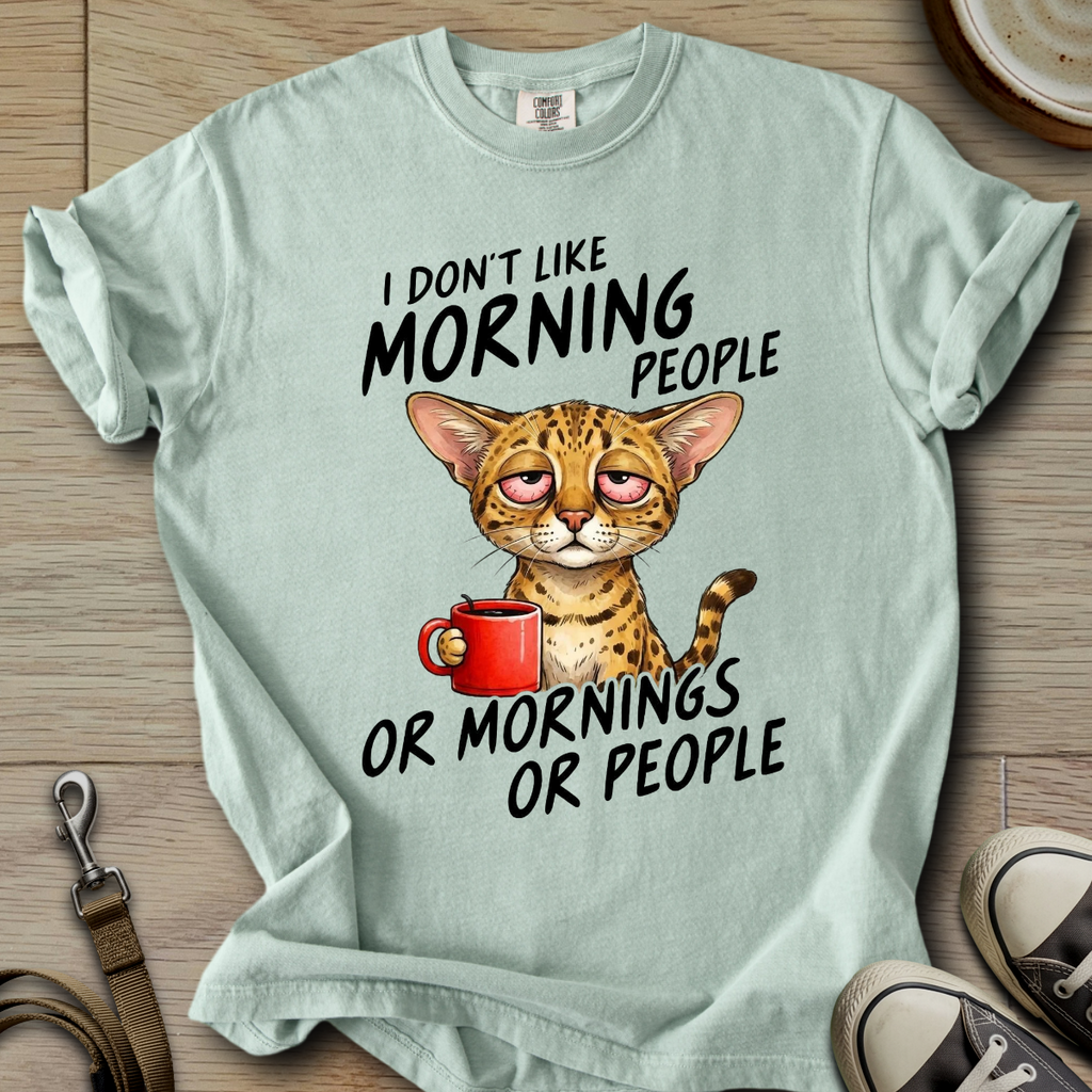 I dont Like Morning - Cat T-Shirt