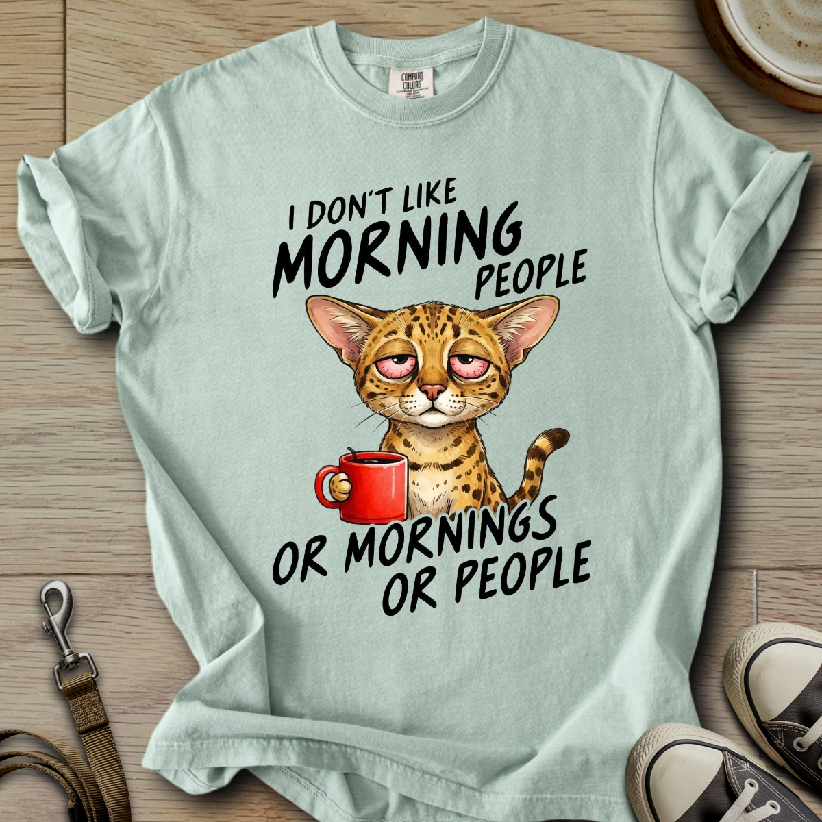 I dont Like Morning - Cat T-Shirt