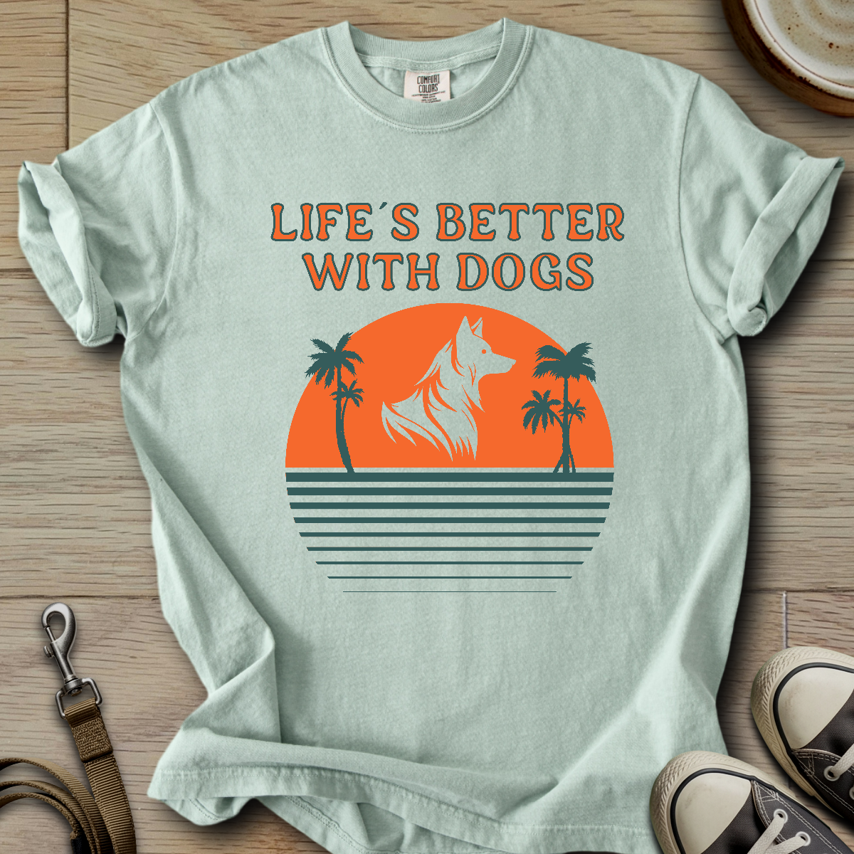 Life is Better W/Dogs - Collie T-Shirt