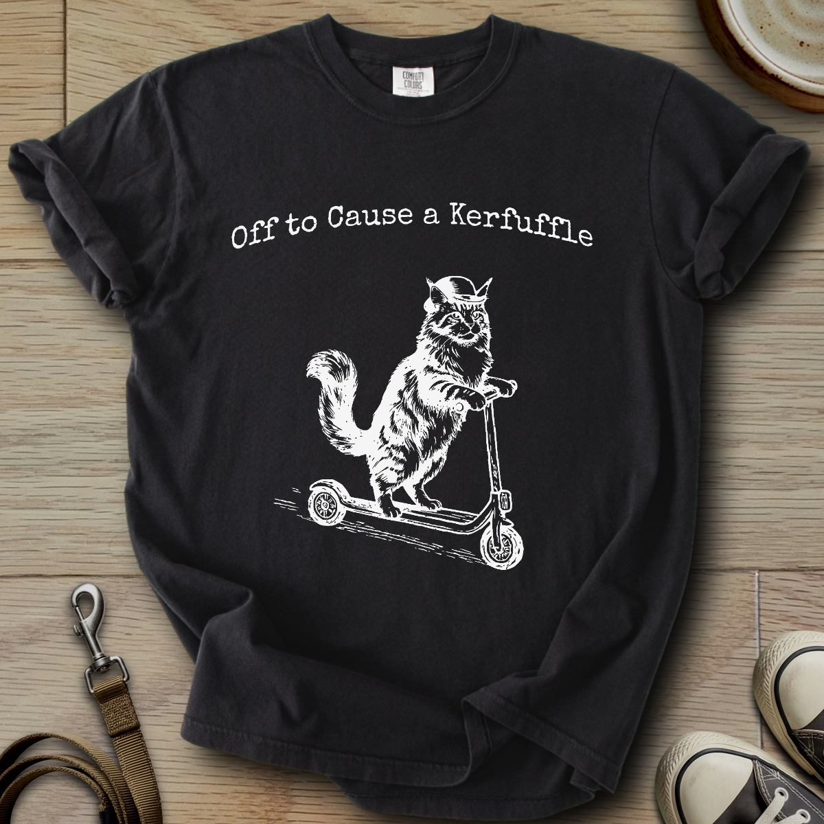 Off to Cause a Kerfuffle - Cat T-Shirt