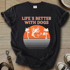 Life is Better W/Dogs - Corgi T-Shirt