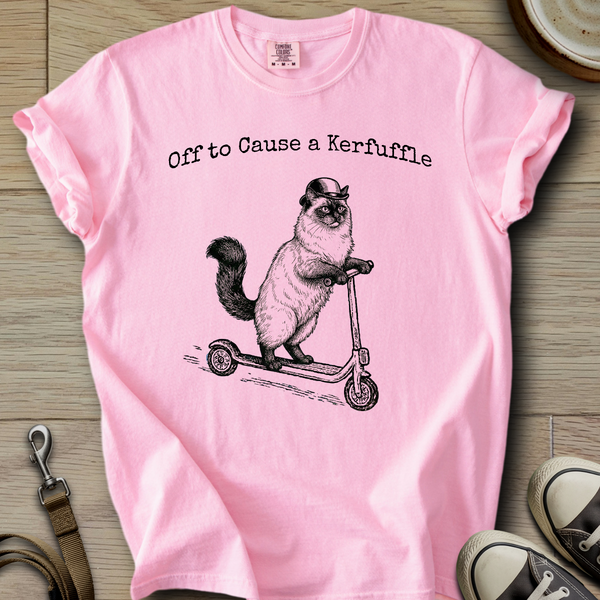 Off to Cause a Kerfuffle - Cat T-Shirt