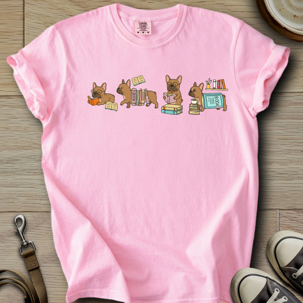 Frenchie and Books T-Shirt