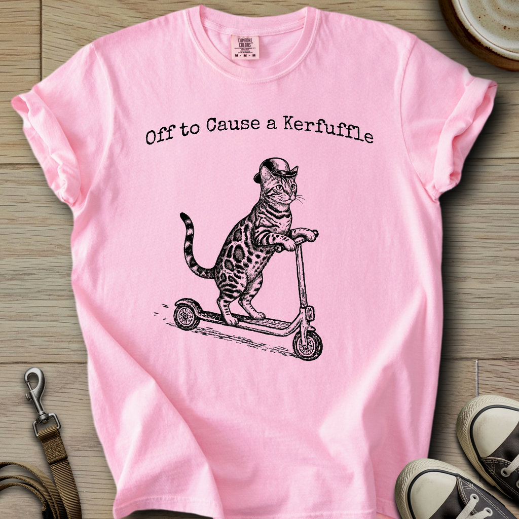 Off to Cause a Kerfuffle - Cat T-Shirt
