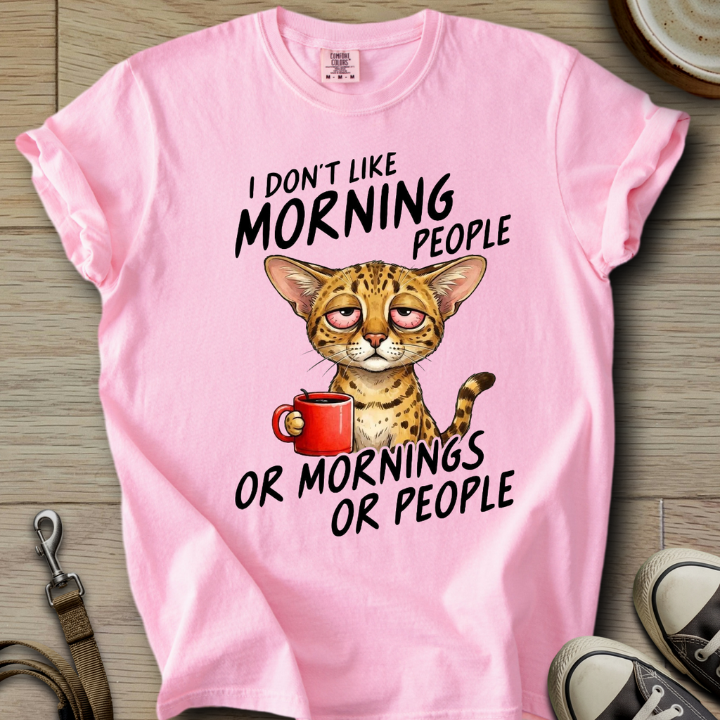 I dont Like Morning - Cat T-Shirt