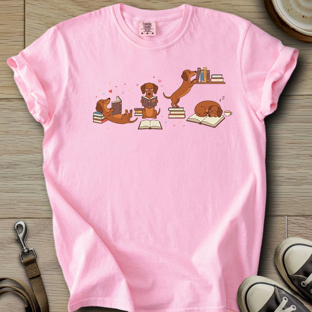 Doxie and Books T-Shirt