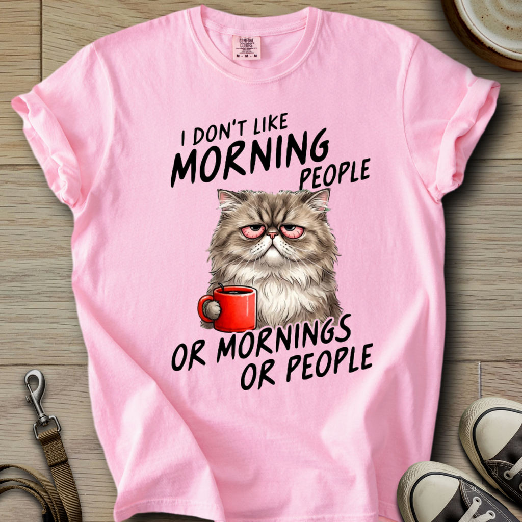 I dont Like Morning - Cat T-Shirt