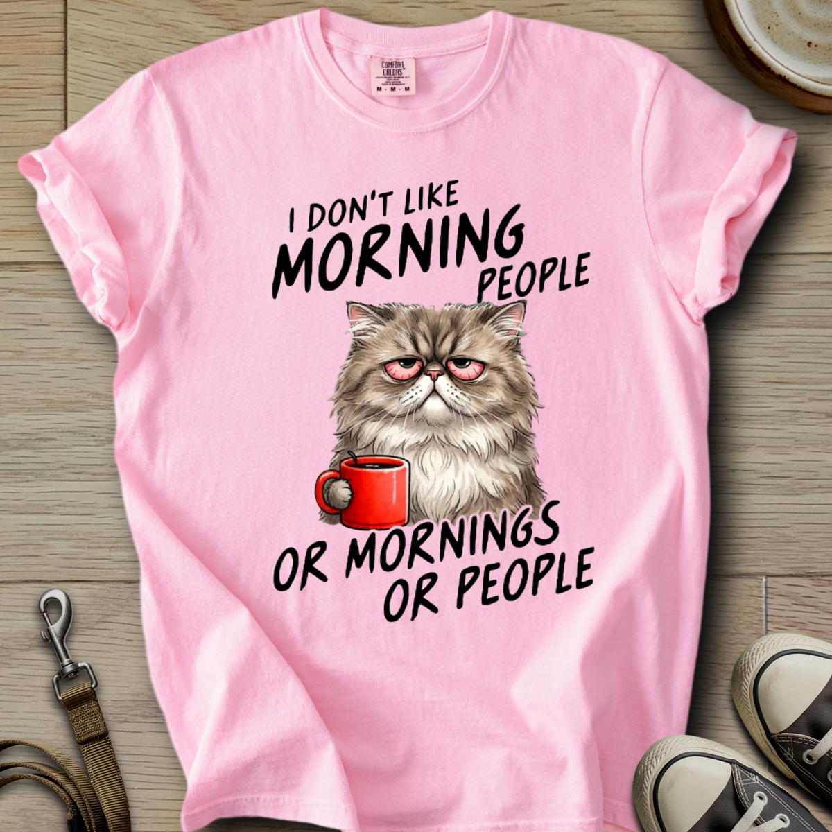 I dont Like Morning - Cat T-Shirt