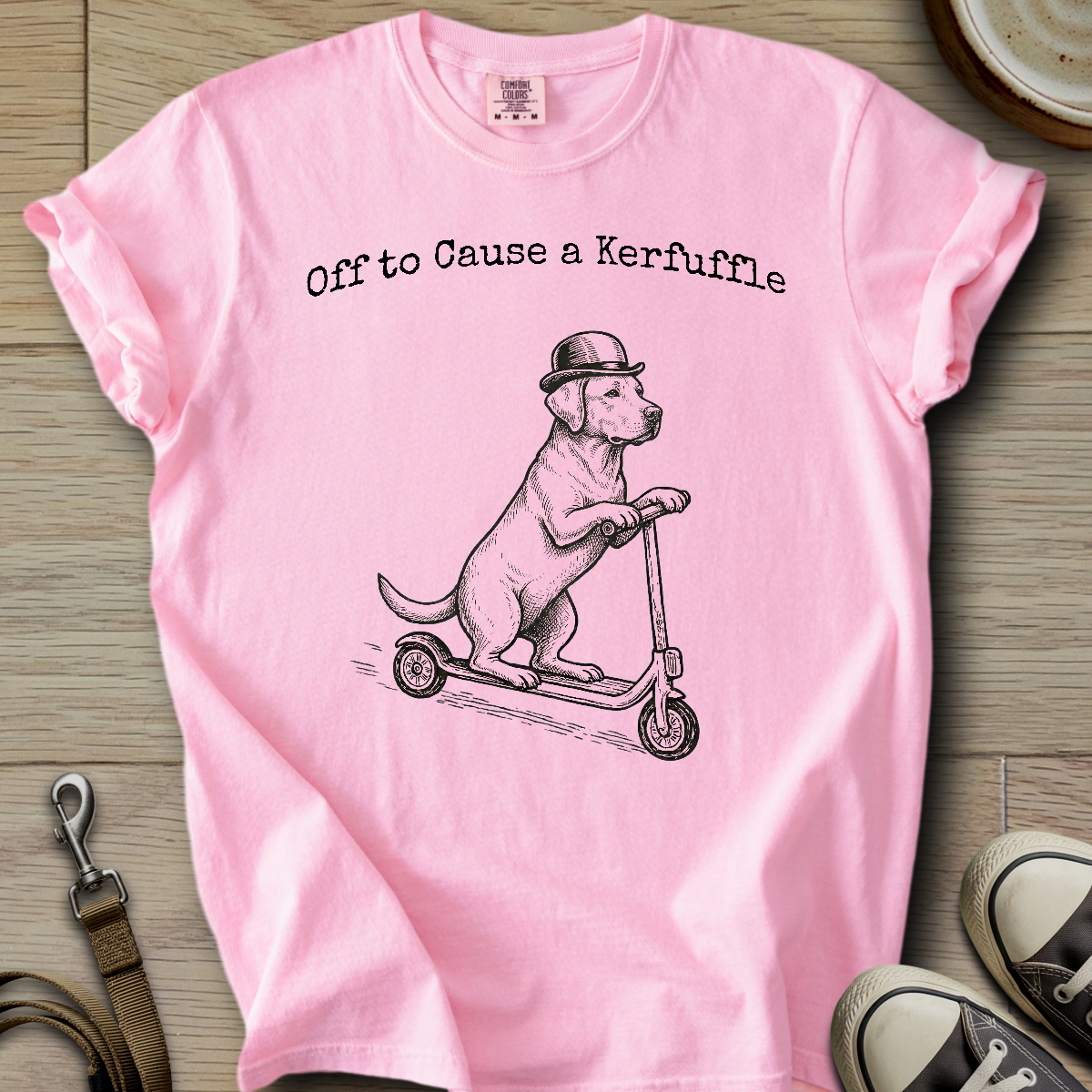 Off to Cause a Kerfuffle - Labrador T-Shirt