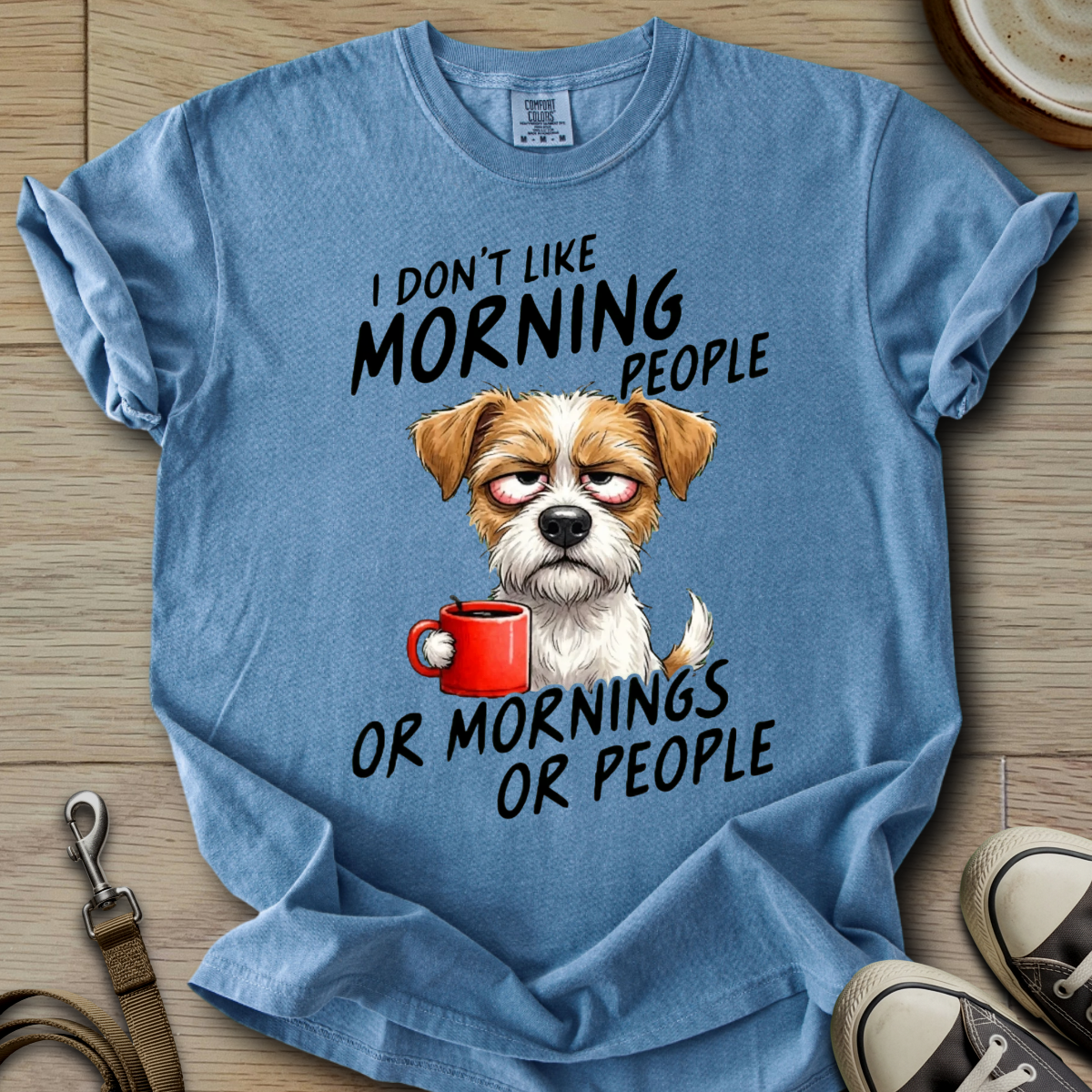 I dont Like Morning - Parson Dog T-Shirt