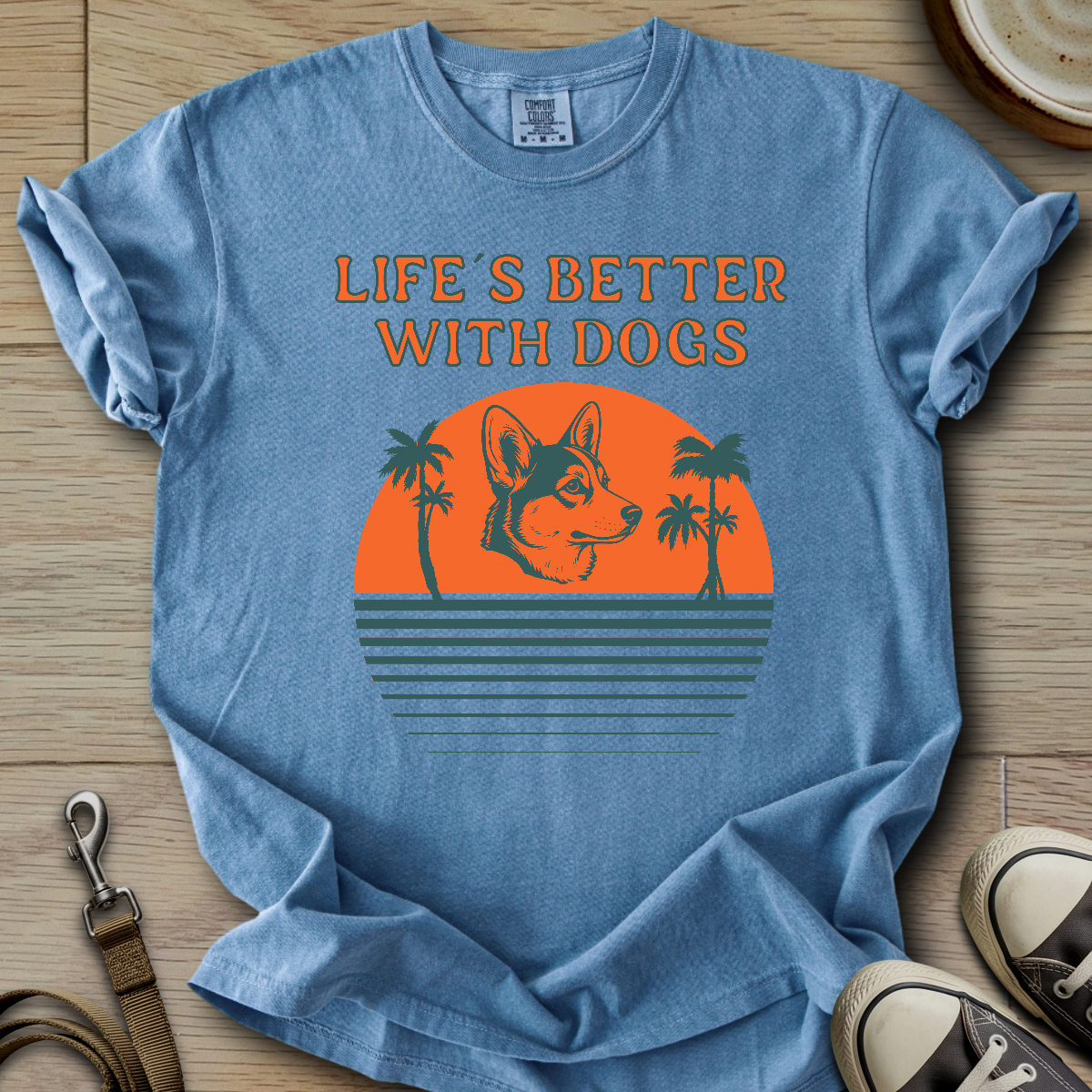 Life is Better W/Dogs - Corgi T-Shirt