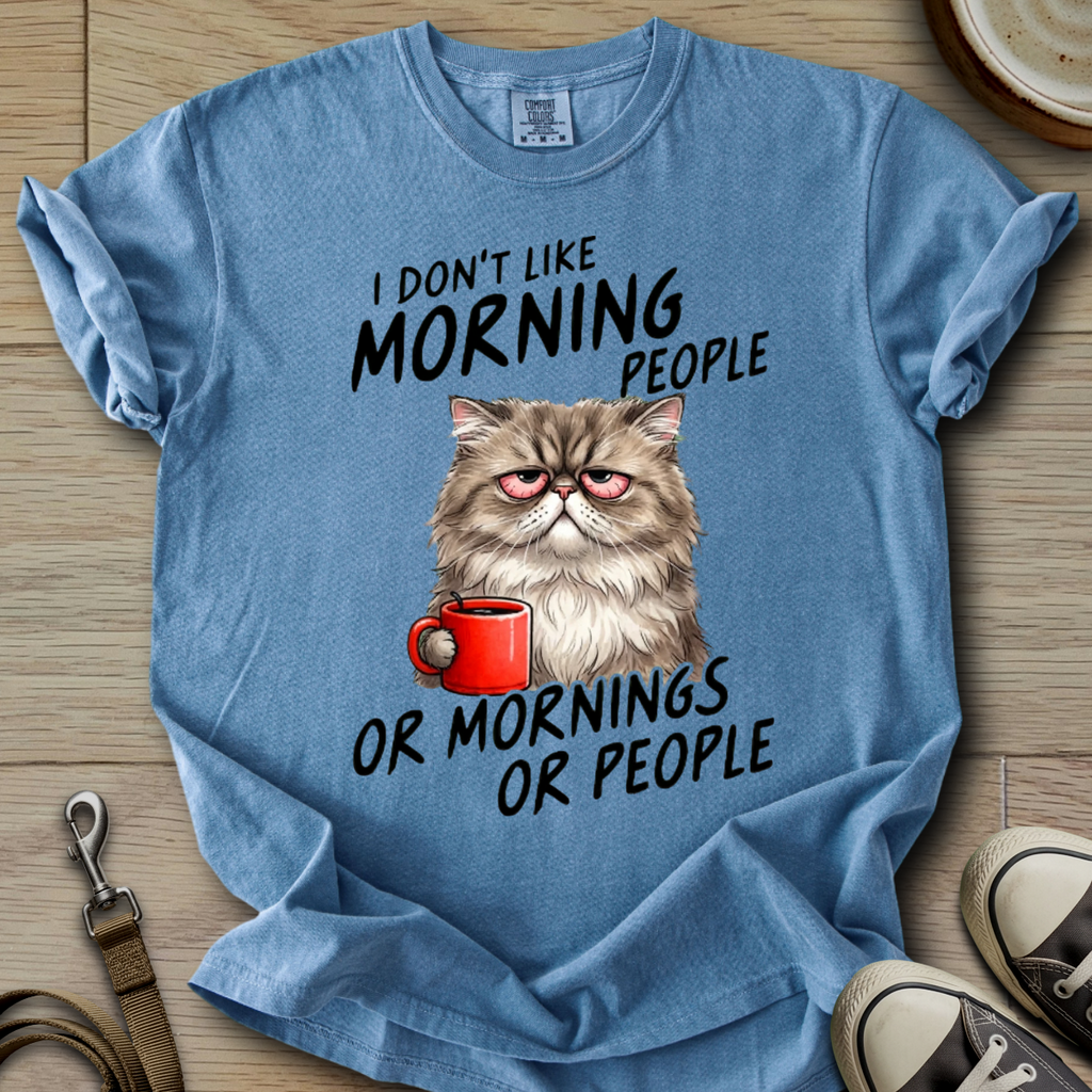I dont Like Morning - Cat T-Shirt