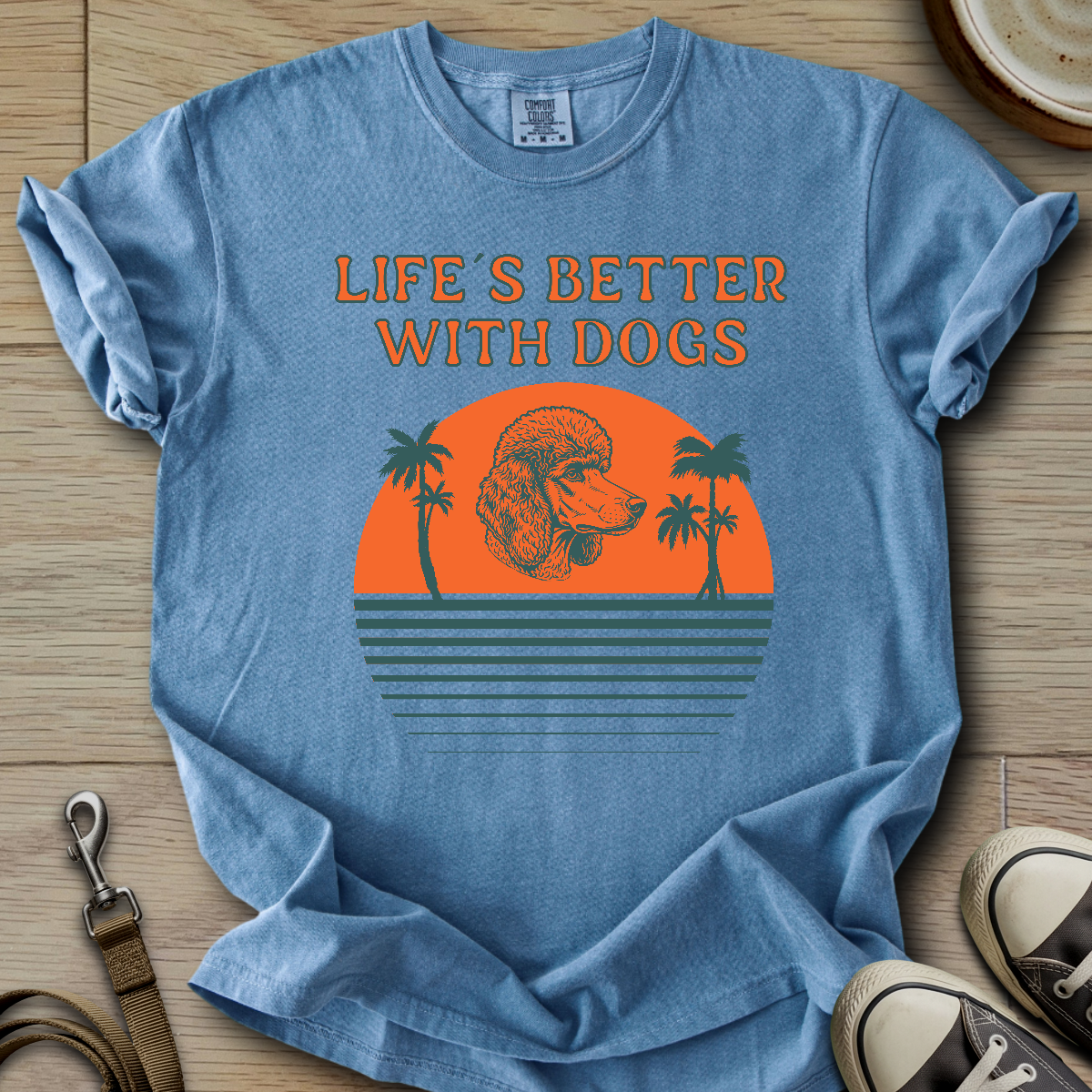 Life is Better W/Dogs - Poodle T-Shirt