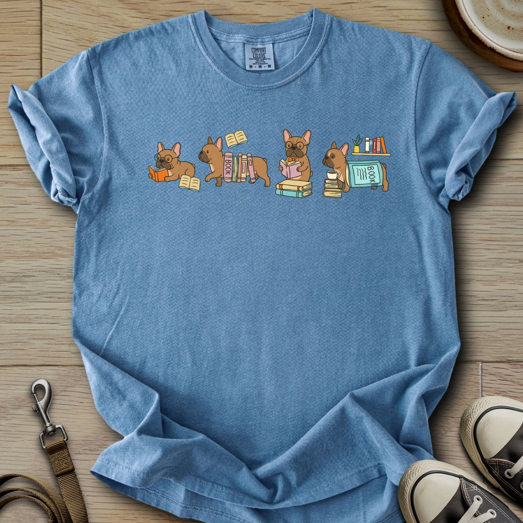 Frenchie and Books T-Shirt