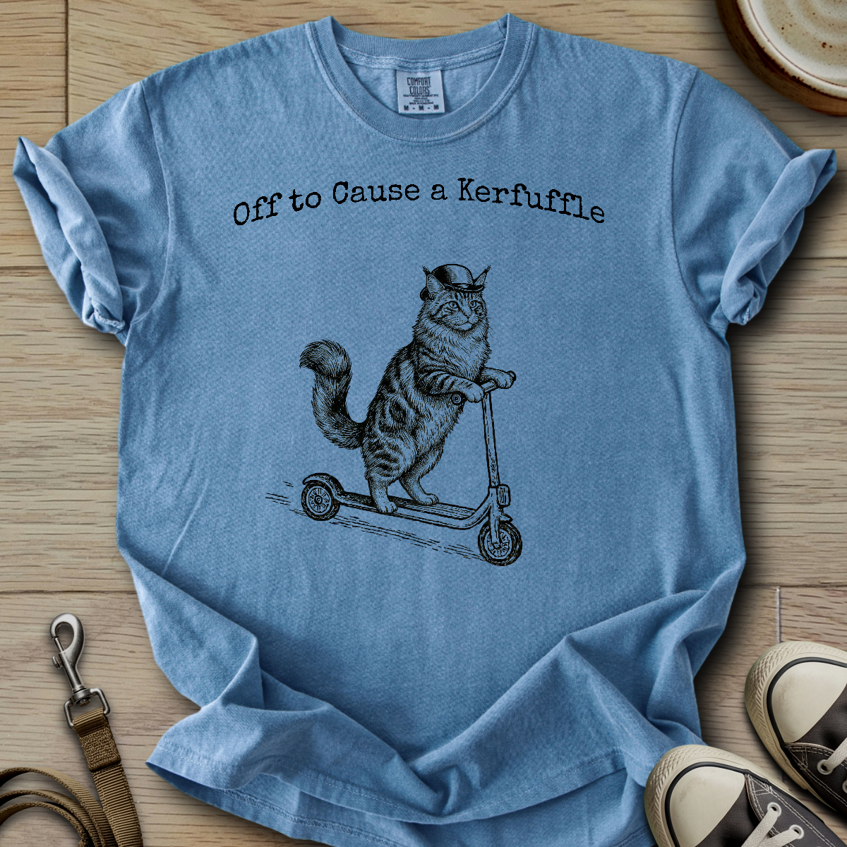 Off to Cause a Kerfuffle - Cat T-Shirt
