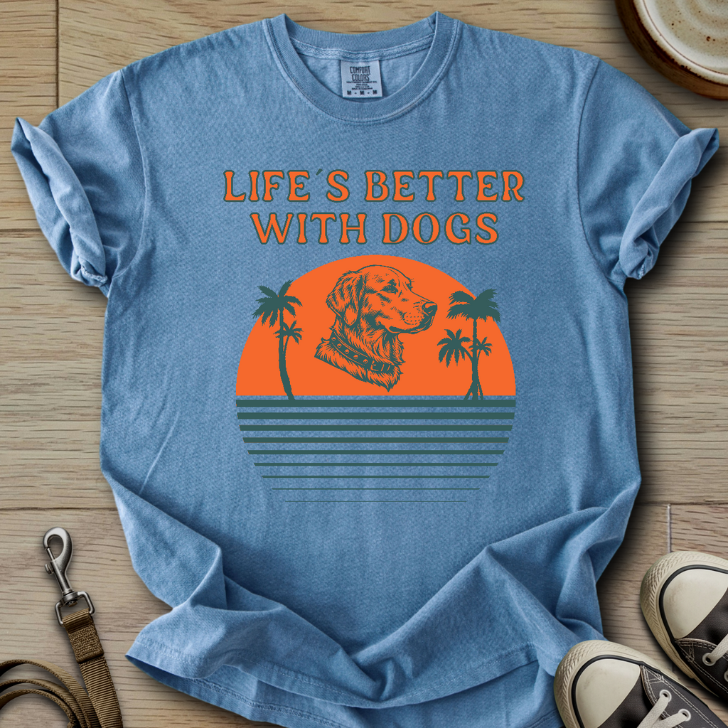 Life is Better W/Dogs - Golden T-Shirt