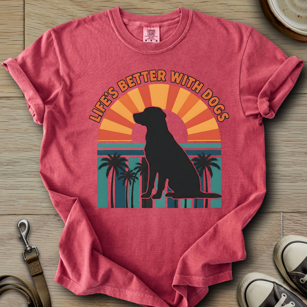 Life is Better W/Dogs - Labrador T-Shirt
