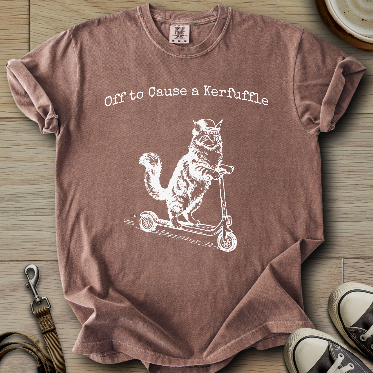 Off to Cause a Kerfuffle - Cat T-Shirt