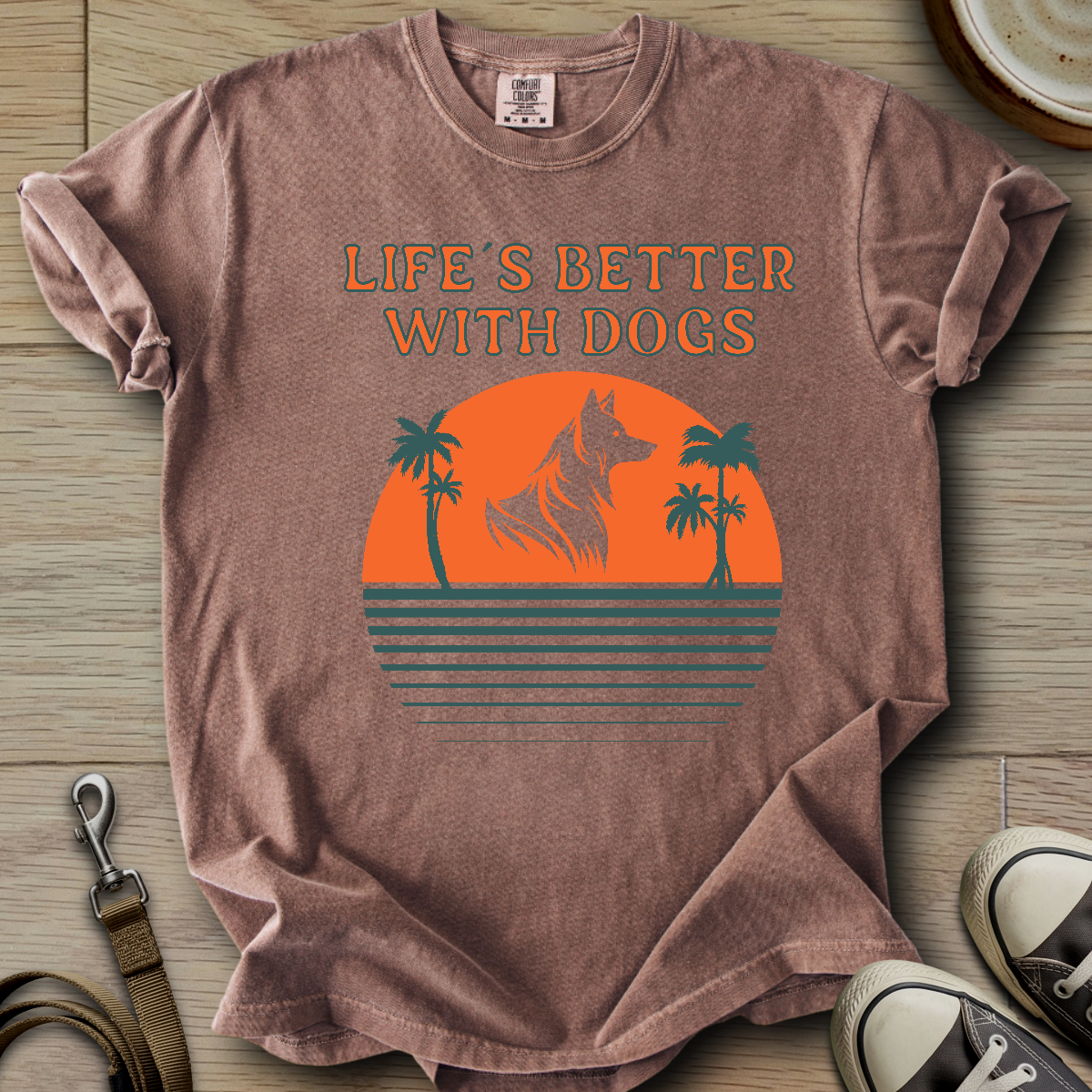 Life is Better W/Dogs - Collie T-Shirt