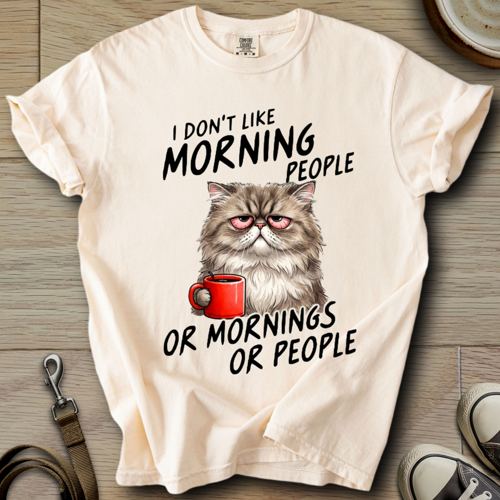 I dont Like Morning - Cat T-Shirt