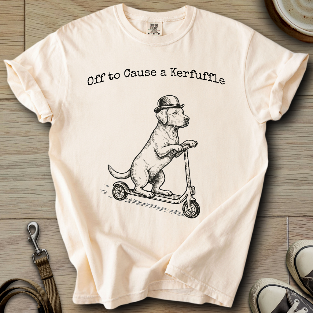 Off to Cause a Kerfuffle - Labrador T-Shirt