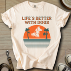 Life is Better W/Dogs - Collie T-Shirt