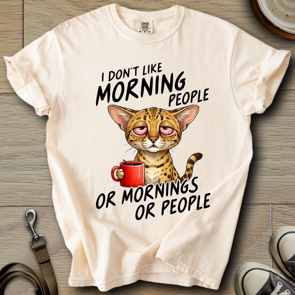 I dont Like Morning - Cat T-Shirt