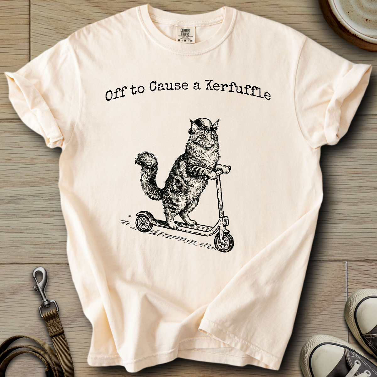 Off to Cause a Kerfuffle - Cat T-Shirt