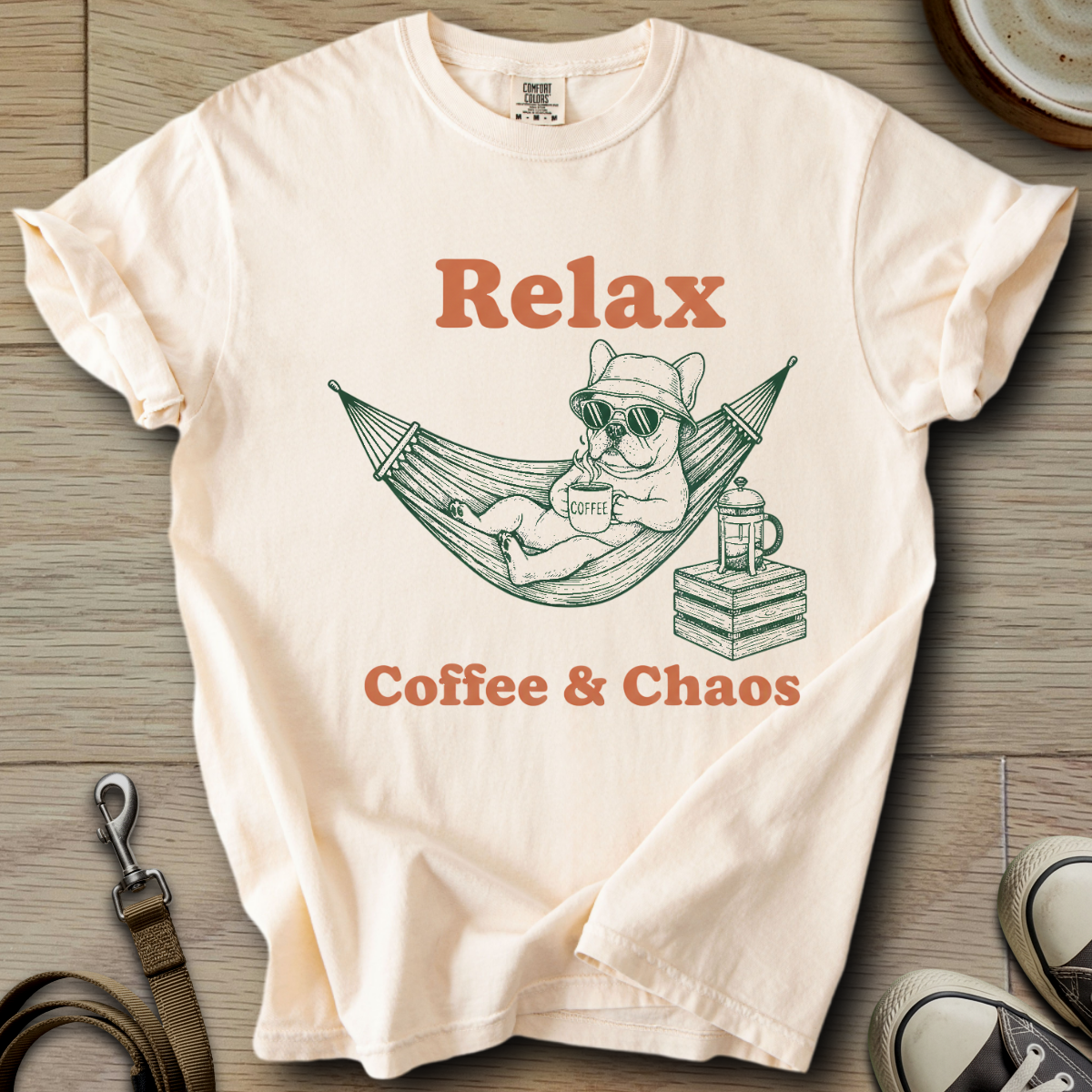 Relax Coffee & Chaos - Frenchie T-Shirt