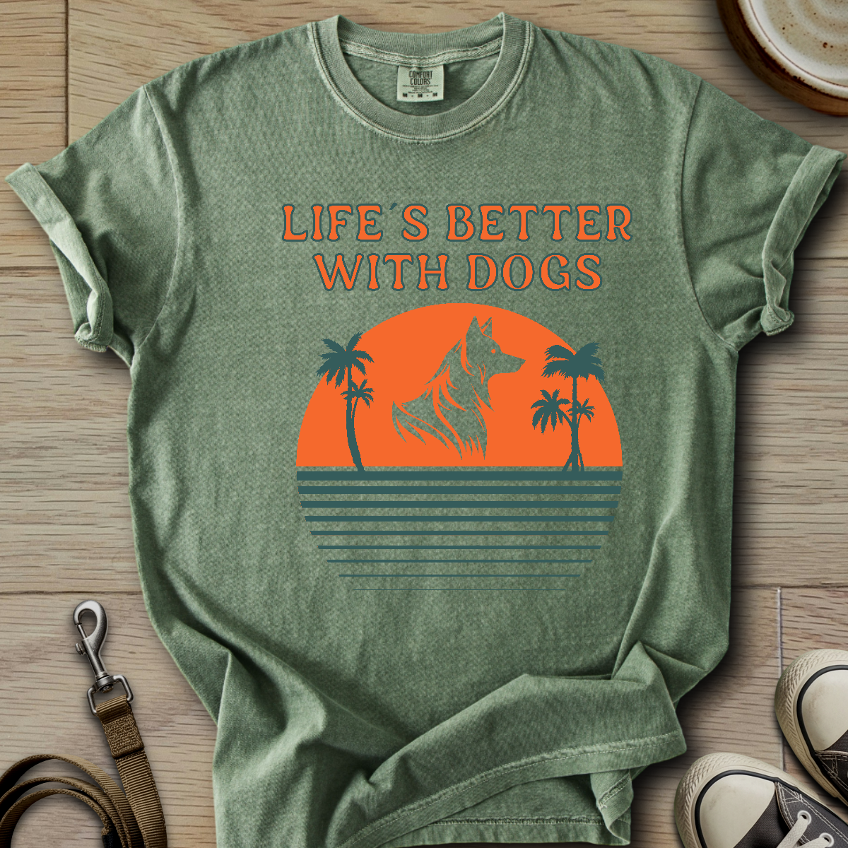Life is Better W/Dogs - Collie T-Shirt