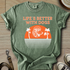 Life is Better W/Dogs - Poodle T-Shirt