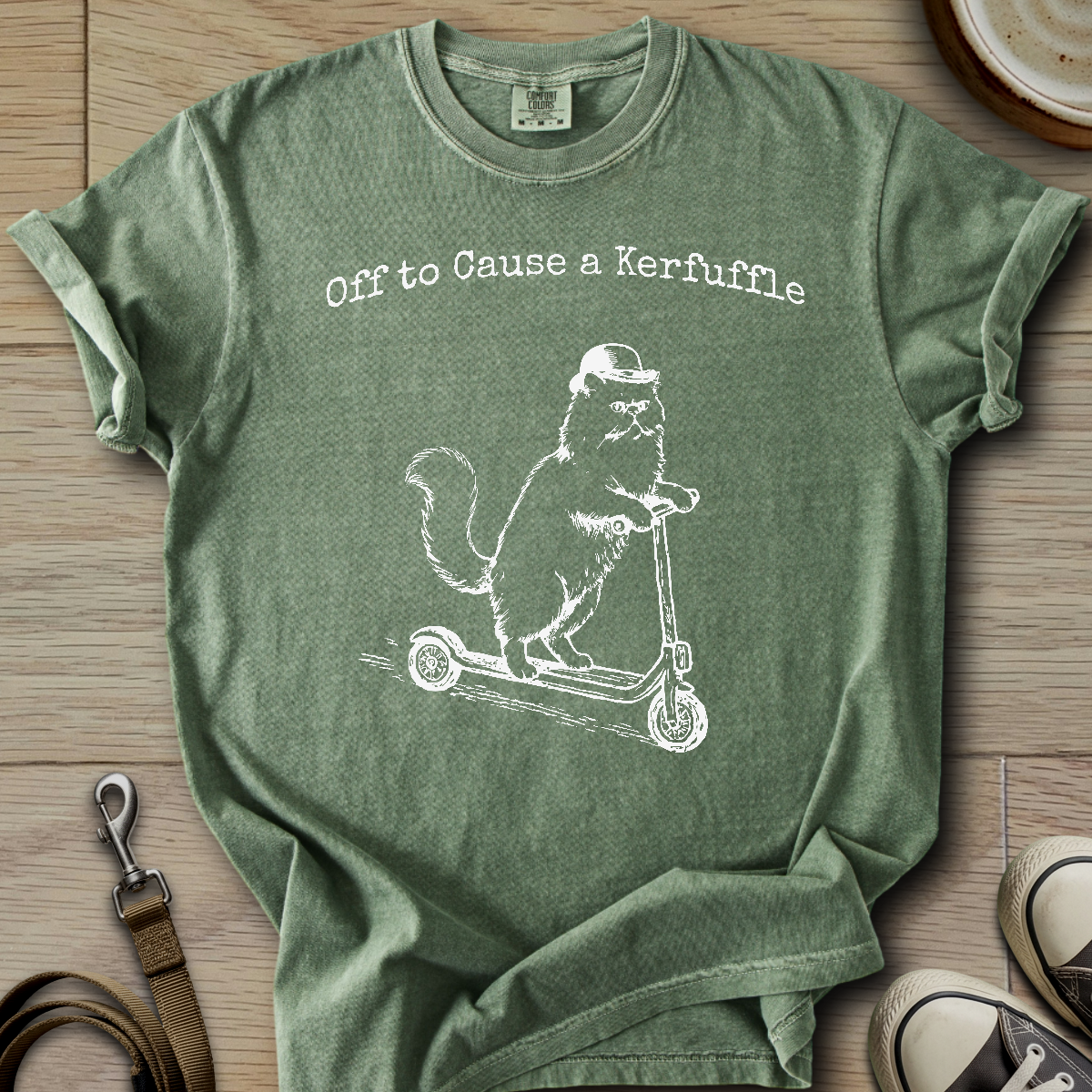 Off to Cause a Kerfuffle - Cat T-Shirt