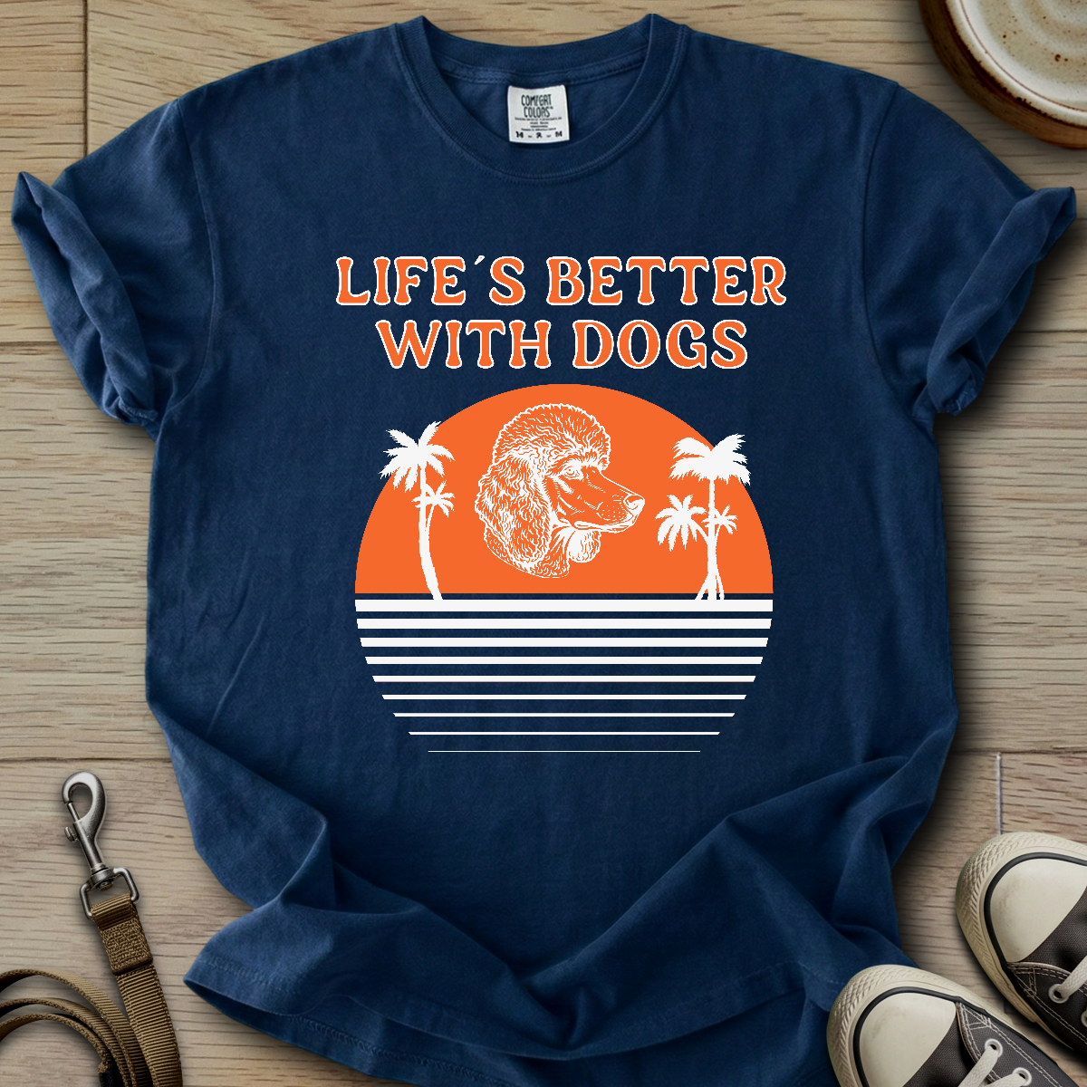 Life is Better W/Dogs - Poodle T-Shirt
