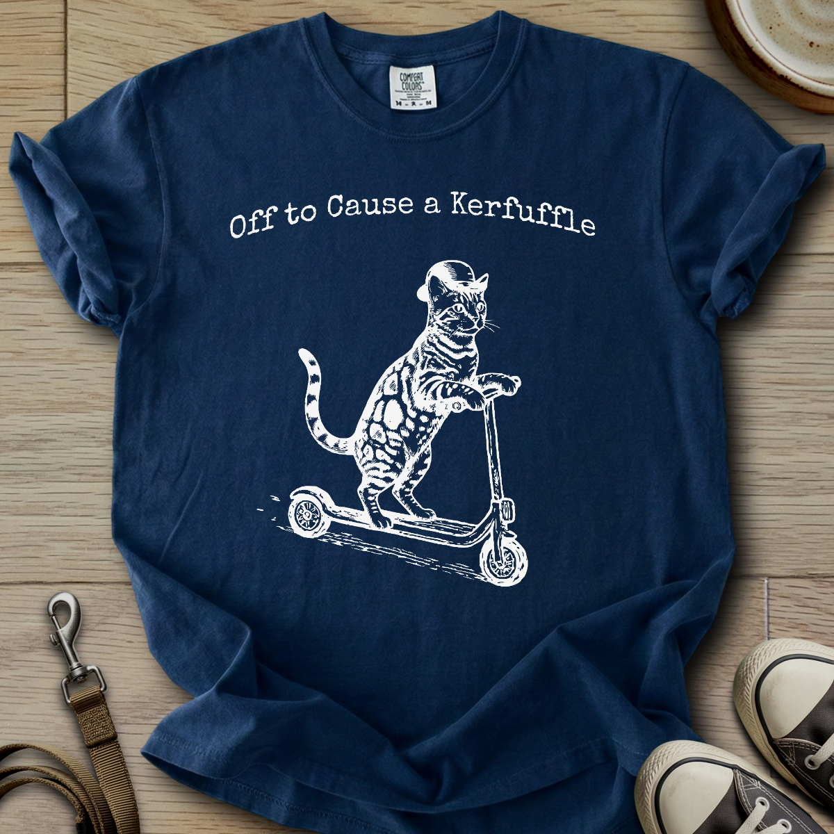 Off to Cause a Kerfuffle - Cat T-Shirt