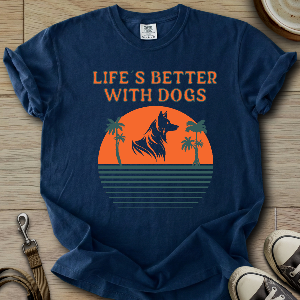 Life is Better W/Dogs - Collie T-Shirt