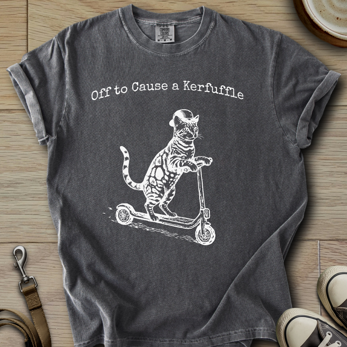 Off to Cause a Kerfuffle - Cat T-Shirt
