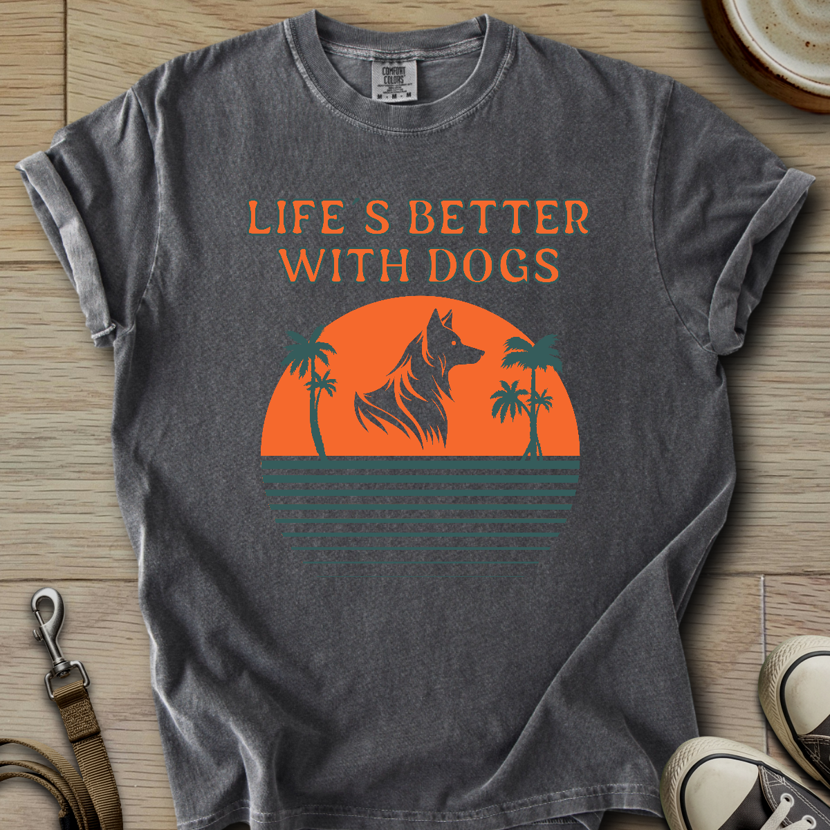 Life is Better W/Dogs - Collie T-Shirt