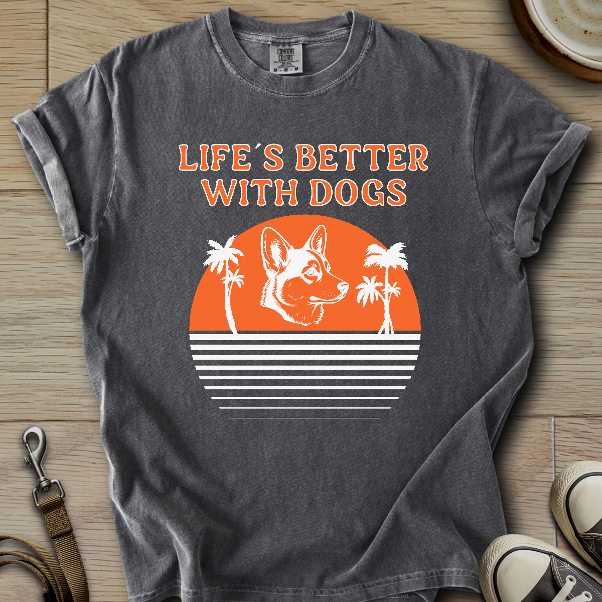 Life is Better W/Dogs - Corgi T-Shirt
