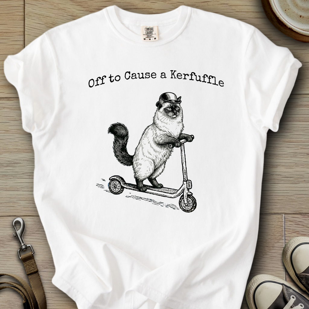 Off to Cause a Kerfuffle - Cat T-Shirt
