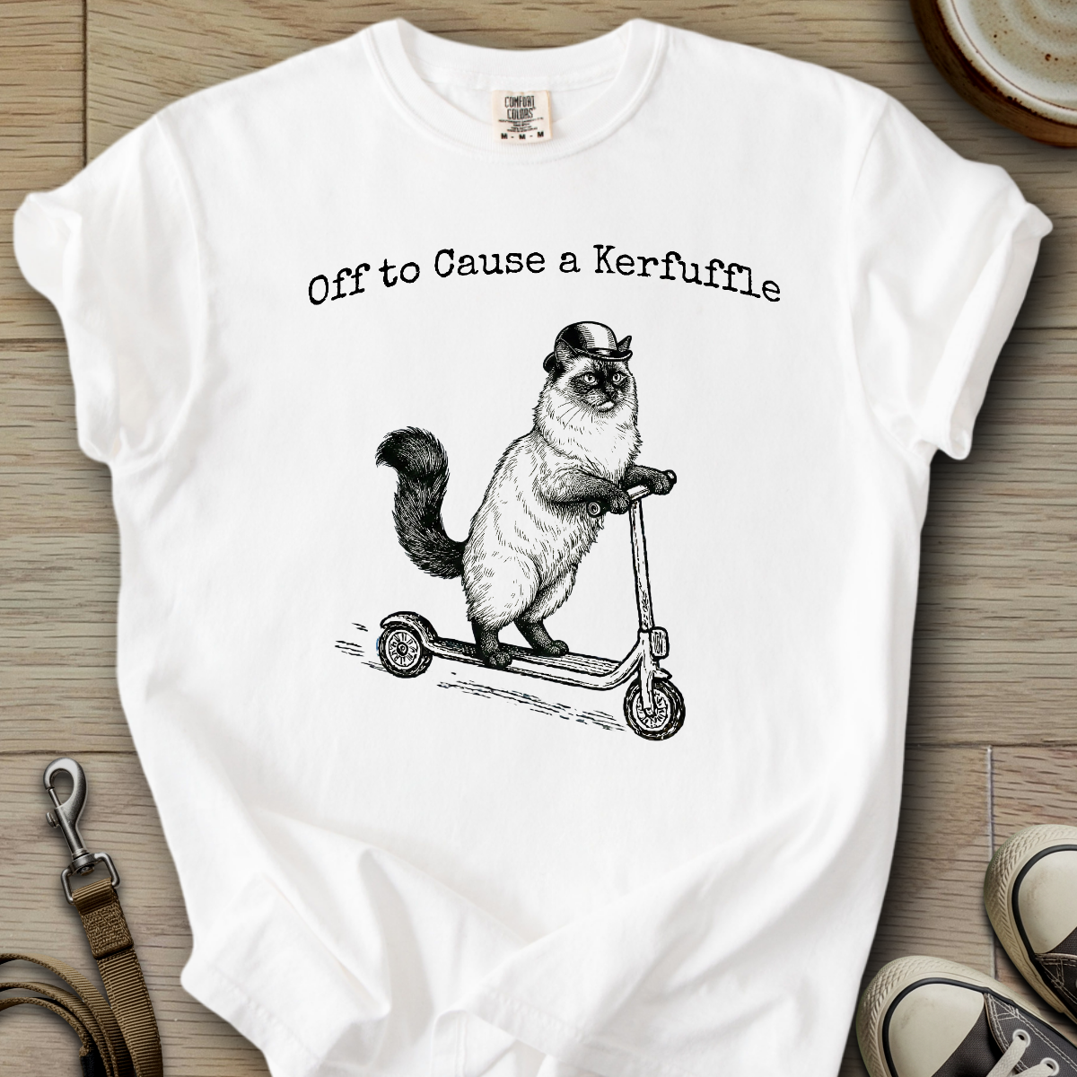 Off to Cause a Kerfuffle - Cat T-Shirt