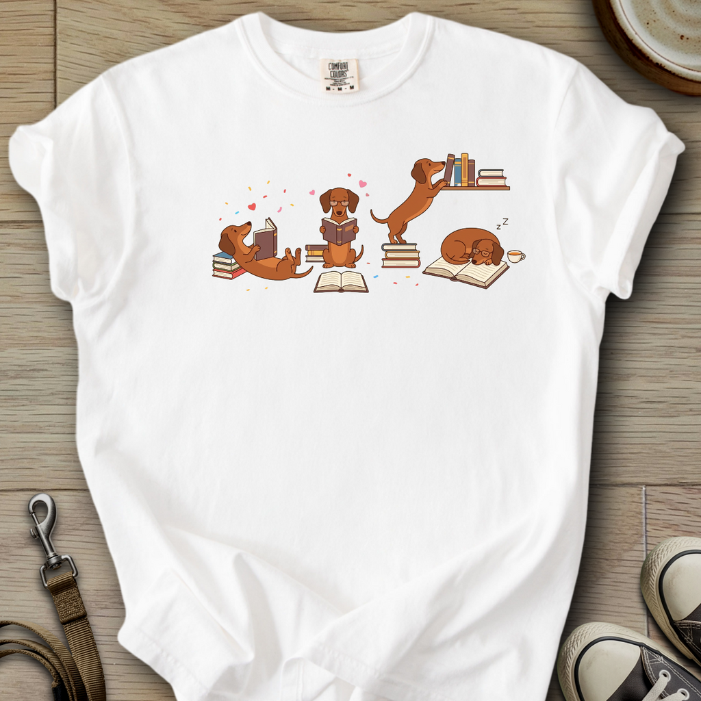 Doxie and Books T-Shirt