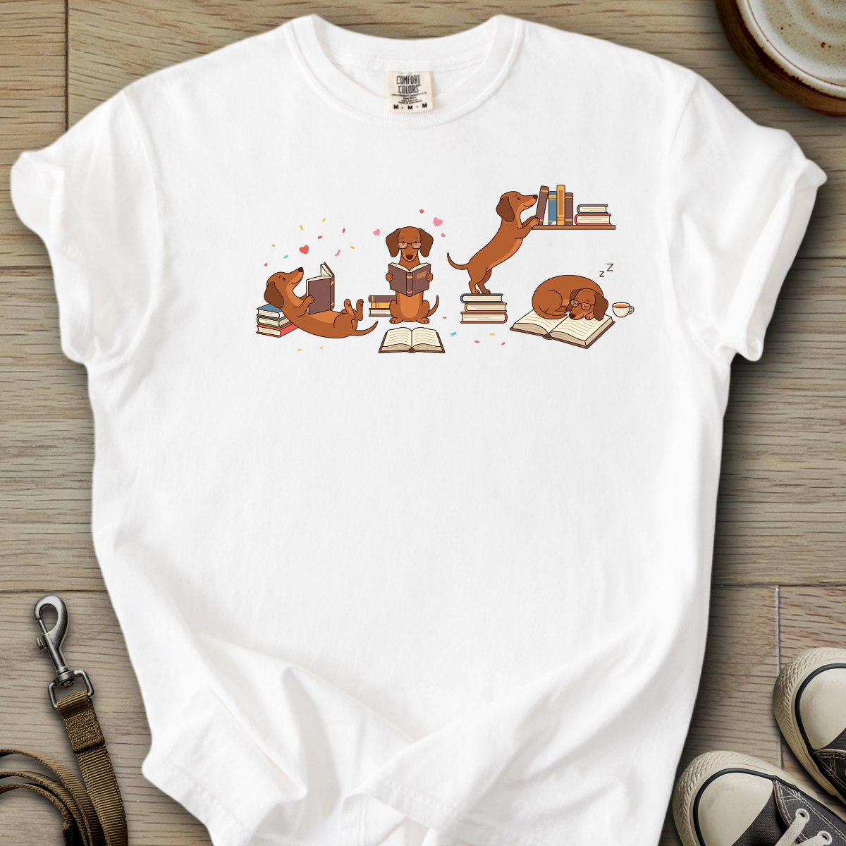 Doxie and Books T-Shirt